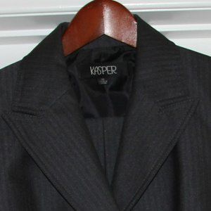 Kasper Grey Stripe Pants Suit Size 10